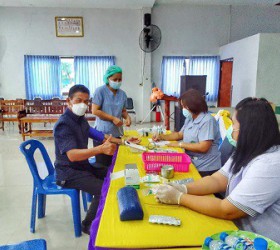 การตรวจสุขภาพประจำปี ปีงบประมาณ 2565 องค์การบริหารส่วนตำบลหนองพอก