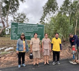 ลงพื้นที่ตรวจสอบจากความหนาผิวถนนลาดยางวิธี pavement place recyclin หมู่ที่ 6 บ้านไก่ป่า