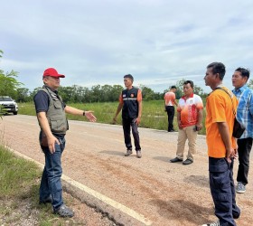 ลงพื้นที่สำรวจน้ำท่วมบริเวณเขตตำบลหนองพอก