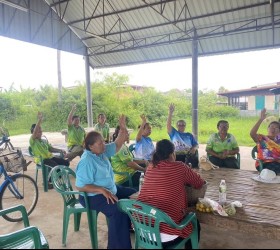 ประชุมการดำเนินงานตำบลยั่งยืนในการแก้ไขปัญหา ยาเสพติด ม.3 ม.8 เพื่อส่งเข้าร่วมประกวดแข่งขัน  ระดับ ภาค 4 